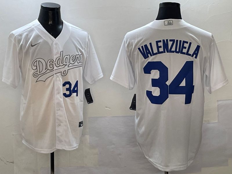 Men Los Angeles Dodgers #34 Valenzuela White Fashion Edition Game 2025 Nike MLB Jersey style 7
